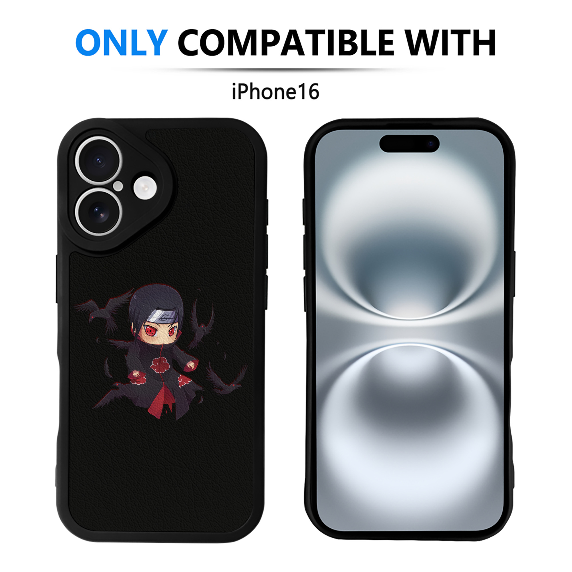 （画像用） NARUTO -ナルト- うちは イタチ Uchiha Itachi 【iPhone 16シリーズ対応】シリコンスマホケース（レザー調） 材質：シリコン